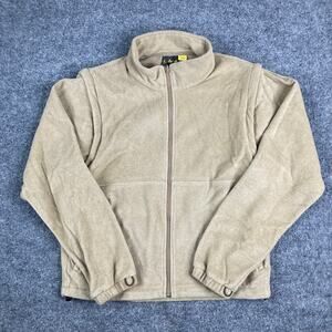 Cabelas Fleece Jacket Womens‎ Size M Tan Full Zip Outdoor Casual Warm